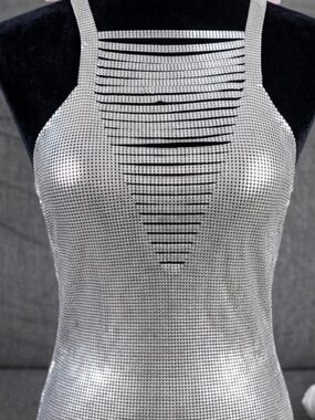 Clubwear Y2K festival Vintage real metal 70s 80s chainmail  halter top